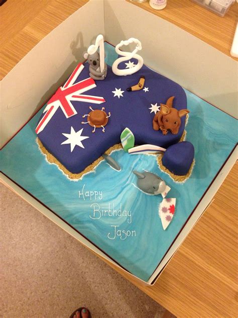 Australia themed 18th birthday cake 21st Birthday Cake For Guys, Birthday Party Tables, Themed ...