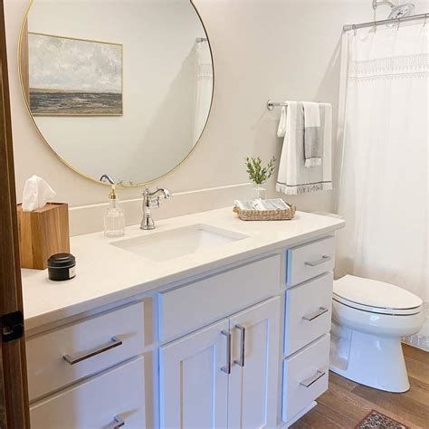 Vanity with White Granite Bathroom Countertops - Soul & Lane