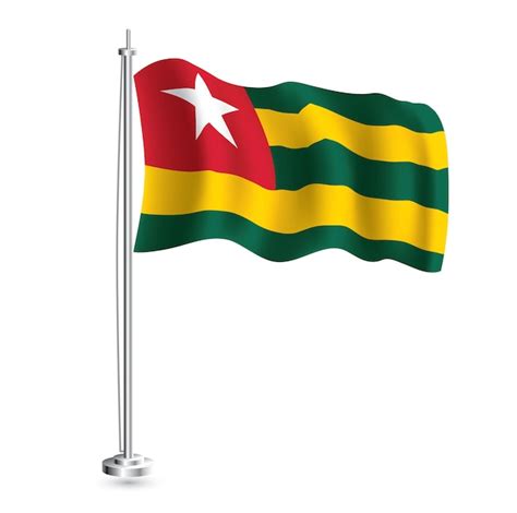 Premium Vector | Togo flag isolated realistic wave flag of togo country ...