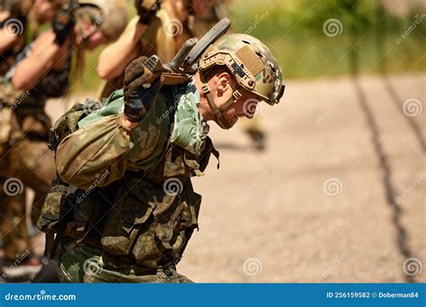 Young Military Soldiers during Military Maneuver Training Stock Photo - Image of marine, officer ...