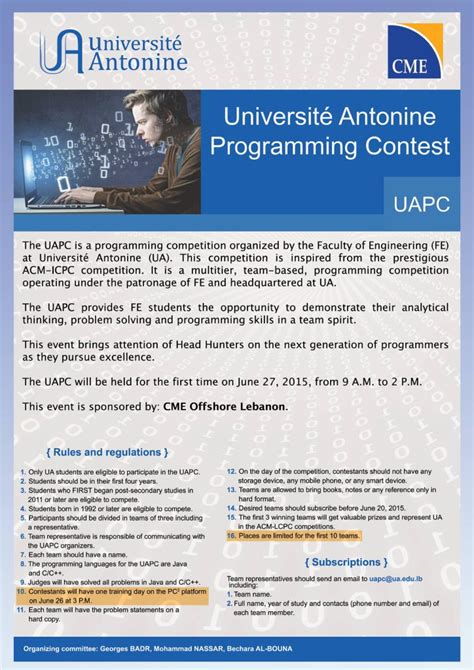 Universite Antonine Programming Contest