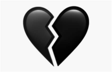 #heart #broken #brokenheart #black #blackheart - Broken Black Heart Png ...