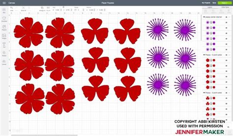 Poppy SVG Flower Template Felt Flower SVG Felt Flower Pattern DIY ...