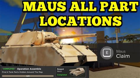 NEW MAUS PART LOCATIONS IN WAR TYCOON - YouTube