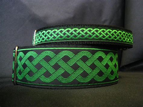 Celtic Knot Kelly Green 1, 1.5 or 2 Inch Irish Martingale Dog Collar ...