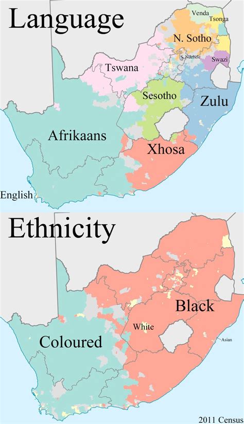 Racial & Linguistic Map of South Africa : r/MapPorn