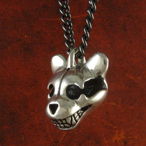 Teddy Bear Necklace Antique Silver Teddy Bear Skull Pendant - Etsy