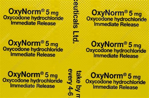 Bubble pack of Oxynorm capsules - Stock Image - C016/7331 - Science ...