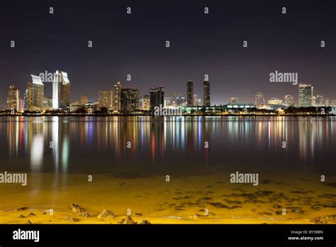 San Diego skyline, night Stock Photo - Alamy