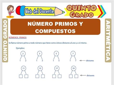 Números Primos y Compuestos para Quinto Grado de Primaria – Web del Docente