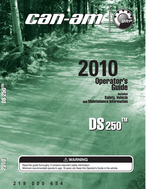 CAN-AM DS 250 OPERATOR'S MANUAL Pdf Download | ManualsLib