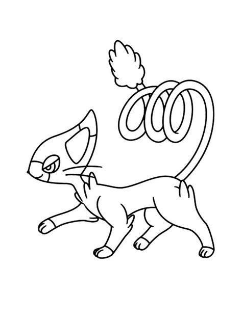 Glameow Pokemon coloring pages - Free Printable