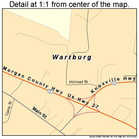 Wartburg Tennessee Street Map 4778100