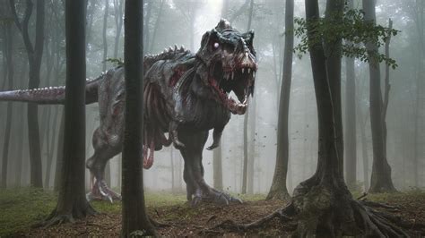 dinosaurs, Zombies, Fantasy art, Digital art, Horror, Trees, Nature, Forest Wallpapers HD ...