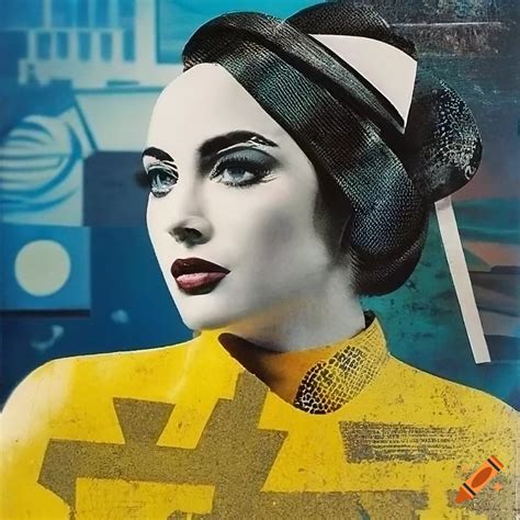 Intriguing collage of photorealistic women and textures on Craiyon