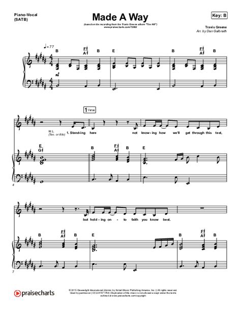 Made A Way Sheet Music PDF (Travis Greene) - PraiseCharts