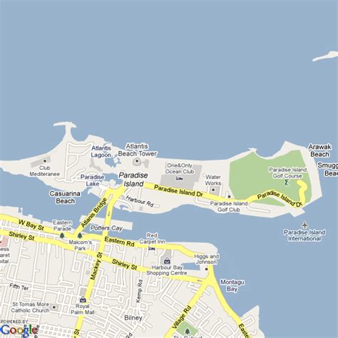 Paradise island map off of the Bahama Island mass/ | Paradise island bahamas, Paradise island ...