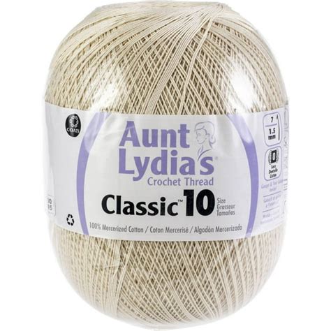 Aunt Lydia's Classic Crochet Thread Size 10 Jumbo 12/Pk-Natural ...