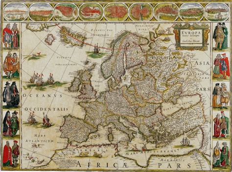 Vintage Map of Europe 1650