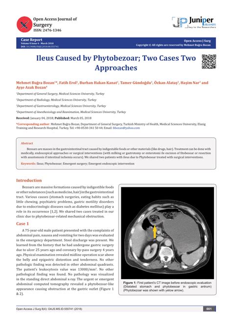 (PDF) Ileus Caused by Phytobezoar; Two Cases Two Approaches