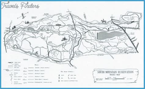 South Mountain Park Hiking Trails Map - TravelsFinders.Com