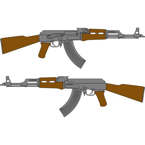 AK 47 Rifle Vector Drawing | Free SVG