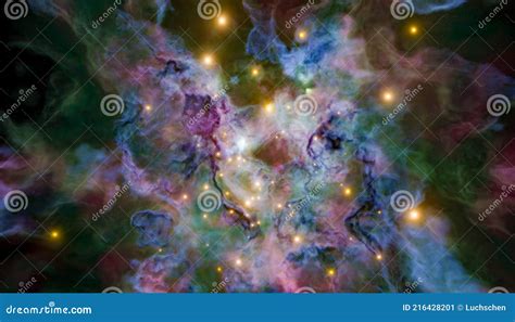 Galactic Nebula. Big Bang in Space Stock Illustration - Illustration of ...