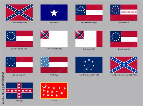 Historic Flags of the Confederate States of America Stock Vector | Adobe Stock