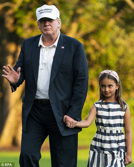 Trump returns to White House hand-in-hand with granddaughter Arabella ...