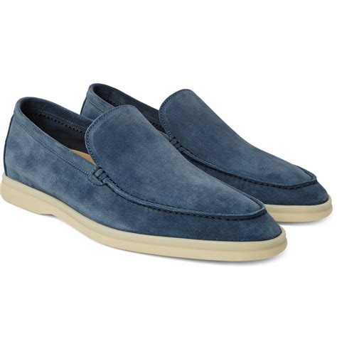 Loro piana Summer Walk Suede Loafers in Blue for Men | Lyst