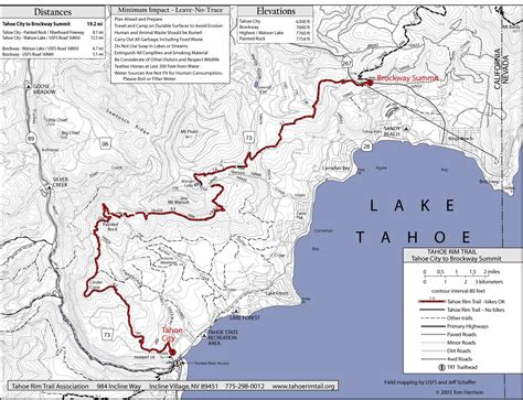 Tahoe Rim Trail Map - Tahoe CA • mappery