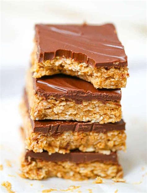 Healthy Chocolate Peanut Butter Oatmeal Bars - The Baking ChocolaTess