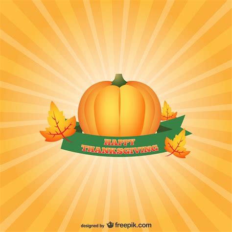 Free Vector | Thanksgiving card with pumpkin