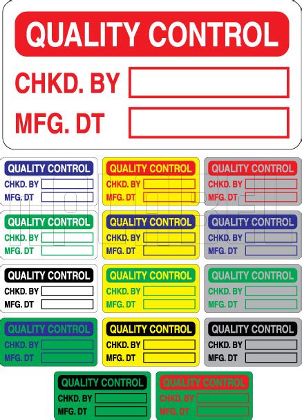 Quality Assurance Stickers