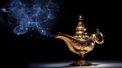 aladdin, studio shot, magical, lamp, close-up, drink, smoke, copy space ...