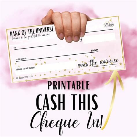 Printable Universe Check Abundance Cheque Magic Cheque - Etsy