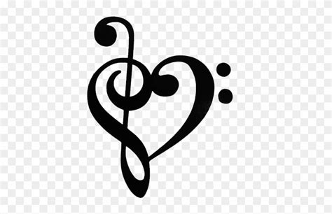 Clef Note - Bass Clef And Treble Clef Heart - Free Transparent PNG Clipart Images Download