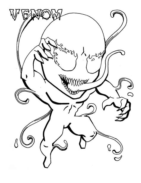 Funny Venom Coloring Page - Free Printable Coloring Pages for Kids