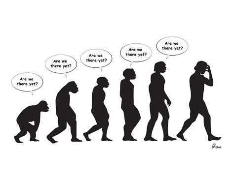 I Poke Fun At Our Modern Society In My 30 Cartoons Of The Human Evolution Silhouette | Bored Panda