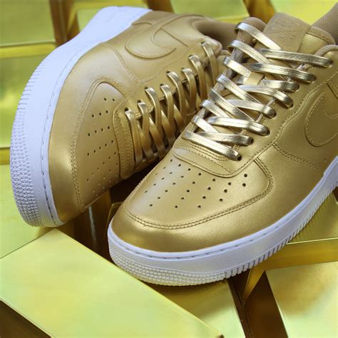 Gold Nike Air Force 1 Custom Sneakers – TheShoeCosmetics