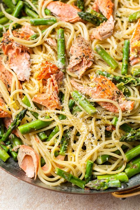 Creamy Salmon and Asparagus Pasta • Salt & Lavender