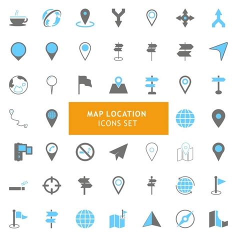 Free Vector | Icons set about maps