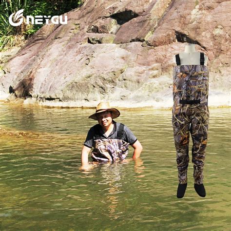 100% waterproof camo fishing wader, breathable wading pants with ...