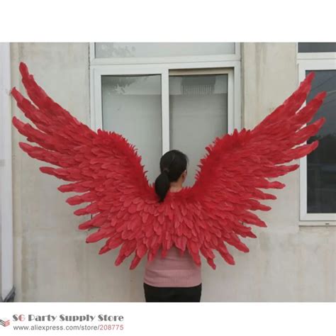 Cosplay costume high quality adult's Red angel wings wedding bar ...