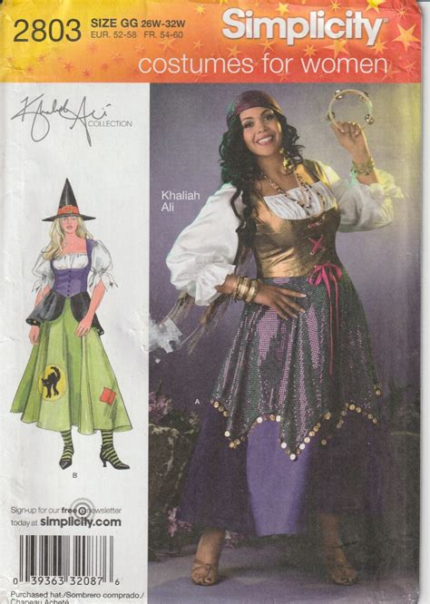 Women's Witch Gypsy Halloween Costume Dress Simplicity 2803 Plus Size 26W 28W 30W 28W UNCUT - Etsy