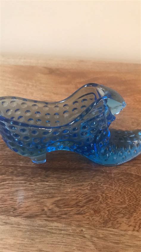 3. Vintage Blue Fenton Glass Shoe | Etsy