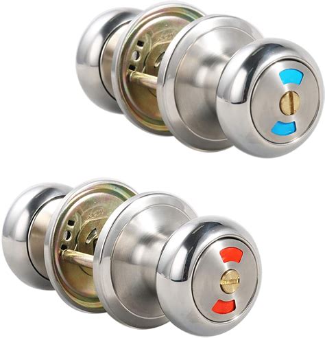 MUTEX SS609 Bathroom Door Lock Knob with Color Indicator for Vacant or ...