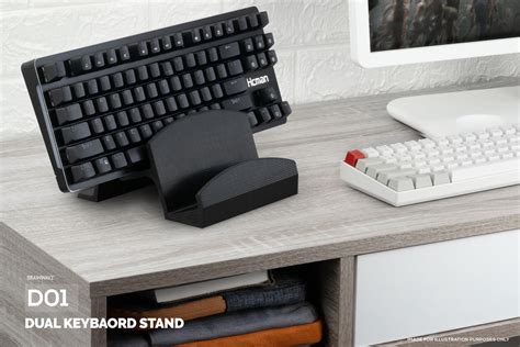 Large Computer Keyboard Desktop Stand- Store Two Keyboards, Full Size, 60 Percent Mechanical ...