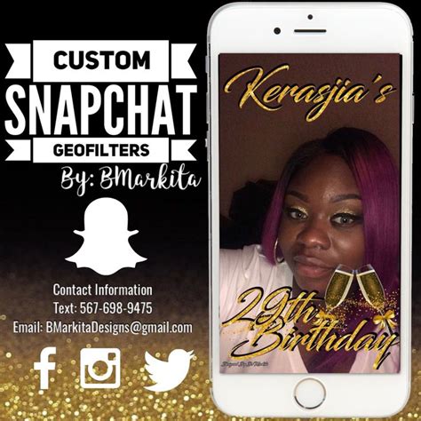 Custom Snapchat Filters!! To order, text the following information to ...