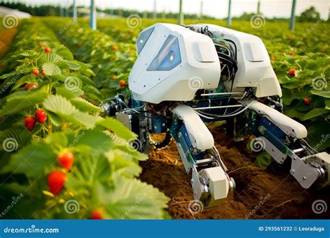 Robotic Harvesting of Strawberry Crops. Mechanisms of the Future Stock Illustration ...